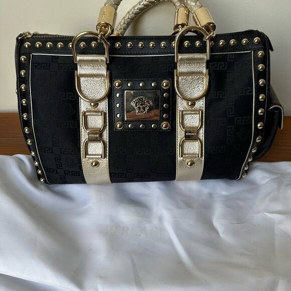 Rare Authentic Versace Snap Out of It Icon Bag - Black & Gold - Picture 13 of 16